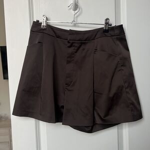 Zara Satin Effect Chocolate Brown Shorts